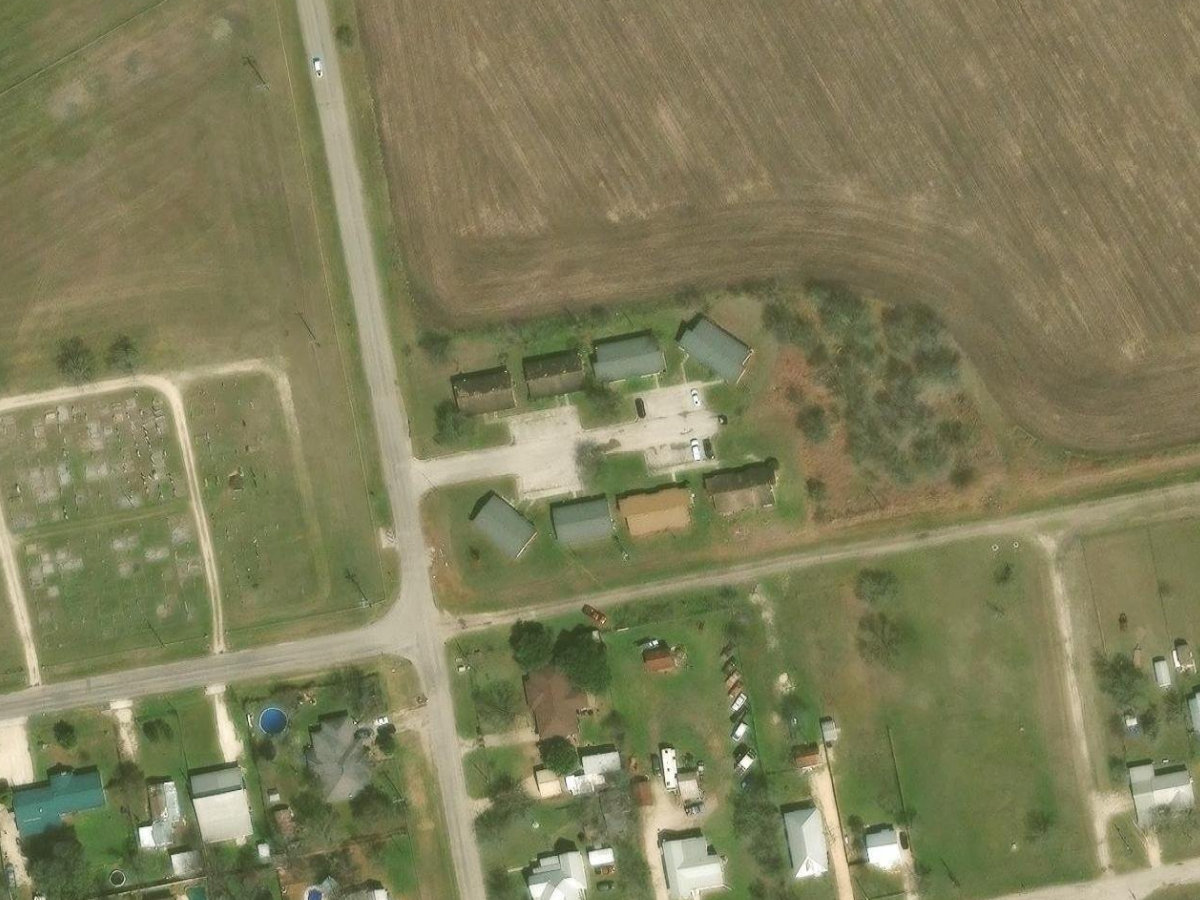 Sourced aerial context centered on the Marion Road listing coordinates, showing buildings, roads and surrounding land without parcel boundaries
